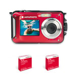 Agfa Photo Realishot WP8000 Rouge - Appareil Photo Numérique Compact étanche ave