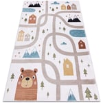 Tapis fun Polar pour enfants rues, forêt, crème multicolour 80x150 cm