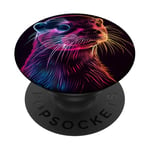 Synthwave Art Otter PopSockets Swappable PopGrip