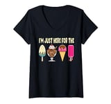 Womens Funny Ice Cream T Shirt Kids Mens Boys Ice Cream Maker Party V-Neck T-Shirt