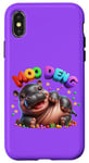 Coque pour iPhone X/XS Adorable bébé hippopotame Moo Deng Merry Christmas Cheer