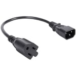 Tlily - 1Ft Prise Mâle 320 C14 Vers Nema 5-15R Câble Adaptateur Pour Ordinateur 3 Broches Noir