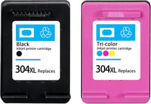 304XL Cartouches d'encre compatibles avec HP 304 304XL, 1 Noir, 1 Couleur, pour HP DeskJet 2622, 2630, 2632, 2633, 2634, 3720, 3733, 3735, 3750, 3760, 3762, 3764, Envy 5010, 5020, 5030, 5032, 5050