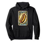 Vintage Hot Dog Tarot Card Sausage Retro BBQ Grill Sandwich Pullover Hoodie