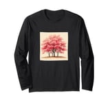 Sakura Trees In Bloom Landscape Vintage Graphic Long Sleeve T-Shirt