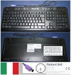 Clavier/Keyboard Qwerty Italien / Italian Pour 6301N, 6960800306, Port connecteur/ connector PS2, Noir / Black