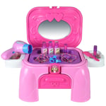 Baby Girl Kids Children Makeup Activity Dressing Set Table Pink Toy Stool