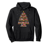 Firefighter Fireman Xmas Lighting Fire Truck Christmas Tree Pullover Hoodie