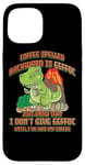 Coque pour iPhone 15 Coffee Spelled Backwards Is Eeffoc Funny T-Rex Dinosaur Dino