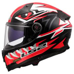 LS2, Casque Moto Intégral Vector II BUNTRI Gloss Black Red, 4XL