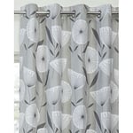 Emma Barclay Amelia Eyelet Curtains 90 X 90 inches Grey, 100% Cotton w 90 x drop 90"" (228 x 228cm)