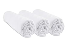 Lot de 3 Draps Housse 40x80 cm Extensible pour 40x90 cm Couffin Berceau Nacelle 40 x 80 cm | Bambou Hypoallergenique | Blanc | Respirant | Marque Easy Dort | Certifié Oeko Tex | Fabriqué en Europe