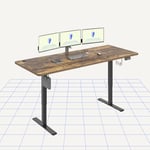 FLEXISPOT Standing Desk Electric Height Adjustable Standing Desk for Home Office (Rustic Brown) 200 x 80 cm