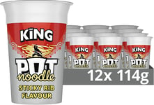 Pot Noodle Sticky Rib King Pot Pack Of 12 Instant Vegan* Snack Quick To Make No