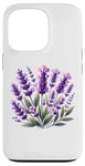 iPhone 13 Pro purple, pink flowers lavender floral blossoms green leaves Case