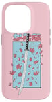 Coque pour iPhone 14 Pro Katana Samurai Rose Fleur de Cerisier Sakura Japon Pastel Anime