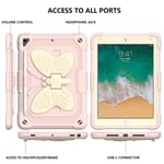 Rose Pink Rose Pink Pc + Silikonikotelo Yhteensopiva Ipad 9.7 2018 & 2017 / Pro 9,7 Tuuman Kanssa