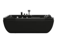 Baignoire balnéo noire - 1 place - 140L - 150 x 75 x 54,5 cm - Angle gauche - GAVINO