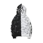 Shark Ape Bape Hoodie Camo Print Polyester Tröja Casual Loose Zip Hoodie Jacka För Män Kvinnor Raoliang style 15 M