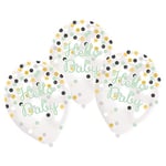 Amscan 6 Ballons en Latex Transparent Remplis de Confettis Hello Baby 27,5 cm / 11"