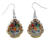 Harry Potter Silver Plated Hogwarts Crest Earrings, By The Carat Shop