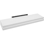 Woltu - Lot de 2 Étagère murale cube en bois mdf, Étagère pour livres-CD-DVD, Étagère à fixation invisible, 80x22, 9x3, 8cm, Blanc