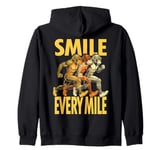 Smile Every Mile Funny Full Marathon Runner Monkey Running Zip Hoodie