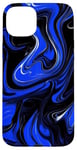 iPhone 15 Plus Abstract Blue Liquid Dye Marbling Abstract art Case