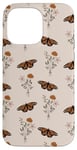 Coque pour iPhone 14 Pro Max Bouquet de fleurs sauvages vintage motif floral beige