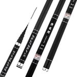 LITOSM Fishing Poles Super Light Hard Carbon Fiber Telescopic Fishing Rod Freshwater Hand Pole Fishing Rod (Color : Black, Size : 7.2M)