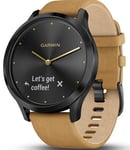 Garmin Watch Vivomove HR Onyx Black with Tan Suede Band D