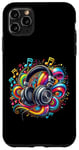 Coque pour iPhone 11 Pro Max Casque hip-hop urbain rétro vintage dj fantaisie graffiti