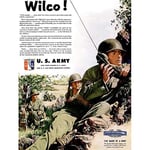 Wee Blue Coo Advert Job Career Military Army Radio Soldier USA Art Print Poster Wall Decor 12X16 Inch