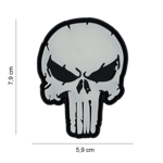 101 INC PVC Glow In The Dark Patch - Skull (Färg: Punish Skull)