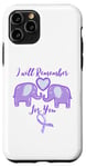 Coque pour iPhone 11 Pro Alzheimer awareness Purple Elephant Dementia Alzheimer