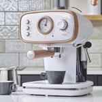 Coffee Machine Espresso Maker Barista Pro 15-Bar Pump Frothing Wand Nordic White
