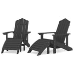 Vidaxl Chaises Adirondack 2 Pcs Avec Repose-Pieds Pehd Anthracite