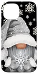 Coque pour iPhone 15 Cool Grey Goth Gnome With Cute Snowflake Pattern For Winter