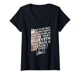 Womens Overcome The World by Faith King James Bible Verse KJV V-Neck T-Shirt