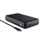 Trust Laro Batterie Externe Ordinateur Portable 100W Power Bank 20000mAh 2X USB-C 1x USB-A, Chargeur Portable Rapide Powerbank iPhone Macbook iPad Steam Deck Xiaomi Dell ASUS Lenovo HP