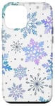 iPhone 12 mini Blue & Purple Snowflakes Winter Holiday Christmas Snowflake Case