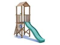 Climbing Frame with One Swing, High Platform, Monkey Bars and Net SquirrelFort