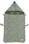 Meyco Chancelière pour siège auto pour bébé - Doublure en peluche douce - Cheetah - 40 x 82 cm - Vert forêt