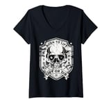 Womens Born To Life Or Die Distressed Vintage Retro Bodybuilding V-Neck T-Shirt