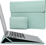 15-16 Pouces Housses Ordinateur Portable Sacoche avec Fonction Stand pour MacBook Pro 16 M4/M3/M2/M1 Pro/Max 2025-2019, XPS 15, MacBook Pro 15 2015-2012, Samsung Galaxy Book Flex 15, Vert Menthe