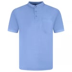 Charles Norton Grandad Mens Polo T-Shirts Plain Casual - Blue - Size 2XL