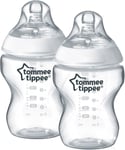 Tommee Tippee Closer to Nature Feeding Bottles Slow Flow 0m+, Twin Pack 260ml