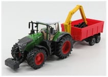 BURAGO BU31653 Fendt - Vario 1000 Tractor With Crane And Remorque 2016 - Vert Gr