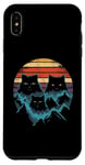 Coque pour iPhone XS Max Chats et montagnes - Illustration vintage pour amoureux de la randonnée des chats