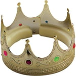 Bristol Novelty King Queen Crown with Jewels Adult Fancy Dress Accessory 